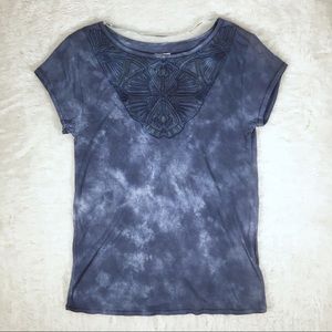 🔥2 for $15🔥Ecote Blue Tie Dye Embroidered SS Tee
